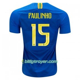 Billige Fotballdrakter Brasil Paulinho 15 VM 2018 Bortedraktsett